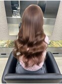 韓国 くびれロング レイヤー ワンホンヘア 小顔前髪