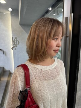 ノス 表参道(NOOS) ミルクティーベージュ/ボブレイヤー/韓国ヘア/透明感カラー