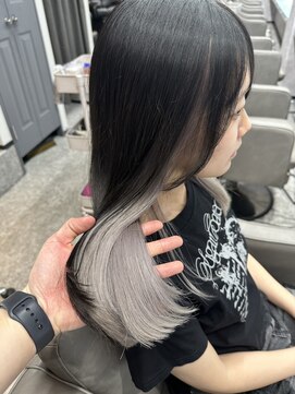 オール 大宮(OR) ケアブリーチでホワイトインナーカラー☆