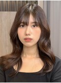 シースルー前髪×韓国風レイヤーミディ