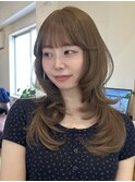 韓国風/レイヤー/前髪カット/オリーブ/透明感/ハッシュカット