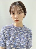 透明感カラー ボブ 前髪 ショート カラー ブリーチ&カラー