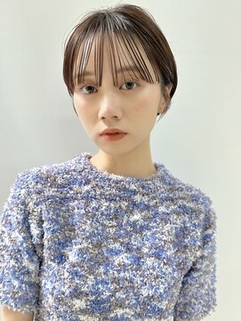 ミィ 浦和(mee) 透明感カラー ボブ 前髪 ショート カラー ブリーチ&カラー