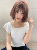 【アフロート添田】小顔に導くシースルーバング束感前下がりボブ
