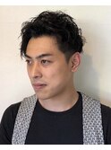 アップバング×無造作ショート