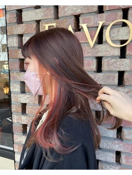 フェイバー 警固店(FAVOR) ピンクイヤリングカラー イルミナカラー/パーソナルカラー診断/