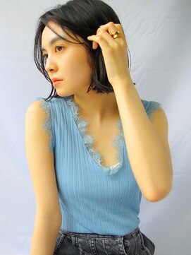 ソヨン 名古屋店(SOYON) 切りっぱなし ダークグレージュ 大人ボブ