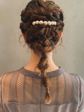 ネイビー(nvy) ラフ仕上げ編みおろしアレンジ