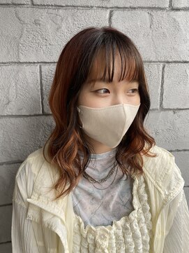 ロカリタ キョウト 千本丸太町店(ROCAReTA kyoto) 逆フェイスフレーミング/オレンジベージュ