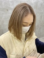 ソーコ 渋谷(SOCO) シアーベージュボブ前髪無しケアブリーチオンカラーダブルカラー