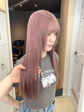アジールヘア 赤羽(agir hair) ピンクベージュピンクカラーホワイトピンクハイトーンロング赤羽
