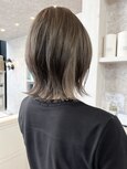 福山市美容室Caary人気 冬ヘア透明感グレージュ・インナーカラー