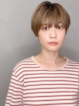 メゾンバイハバナ(maison by HAVANA) 20代30代大人かわいい斜めバンググレージュカラー小顔前髪ボブ