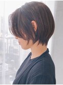 say.田代チェリーレッド大人ショートくびれ巻きぱっつん前髪