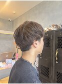 ファーストカラーナチュラルブラウンカラー爽やかメンズカット