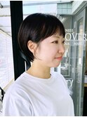 ショートボブ　短め前髪　京都美容室　進詩織