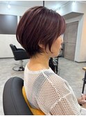 白髪ぼかしハイライト×ピンクブラウン