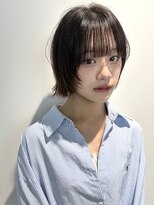 トリッカ シブヤ(TRICCA SHIBUYA)&nbsp;顔まわりカットレイヤーボブ小顔前髪ブラウンカラー外はねボブ