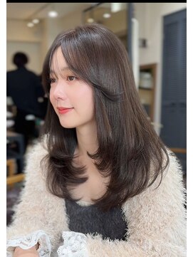 コート 表参道(Cote) 美髪レイヤーカットオリーブグレージュグレージュカラー顔まわり