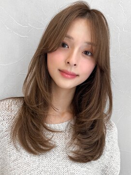 アグノス 青山(Agnos) 前髪ダークアッシュ大人ガーリーデジタルパーマ外ハネボブ