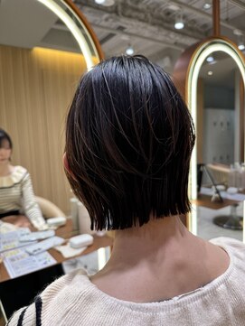 サンド 名古屋(sand) ミディアムレイヤーハッシュカットシャギーボブレイヤー黒髪小顔