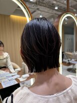 サンド 名古屋(sand) ミディアムレイヤーハッシュカットシャギーボブレイヤー黒髪小顔