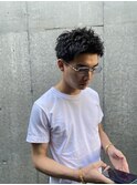波巻きツイストスパイラル/刈り上げセンターパート/溝の口