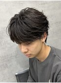 シースルーフェザーマッシュ　静岡駅　メンズパーマ