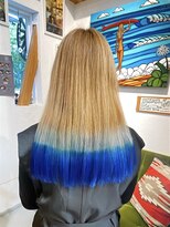 レットイット Letit 顔周り姫カット×裾ブルー×グレー