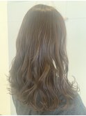 『グレージュ×セミロング』ブリーチ無しでも透明感カラーに♪