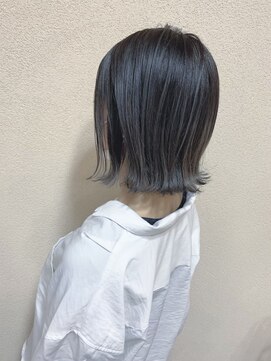 if ダークシルバー×切りっぱなしボブ