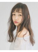 三軒茶屋_レディース_セミロング_ブラウン_ベージュ_コテ巻き