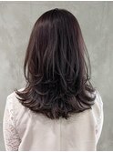 ワンカールレイヤー_チェリーブラウンフェミニンロング_ba384032