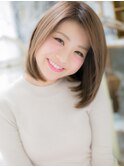横顔美人♪色っぽ前下がりナチュラルボブh2越谷20代30代40代