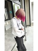あご下ボブ×ピンクグラデーション
