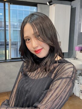 ヒョンミョン ライズバイレボ 取手店(hyon myon/RISE by REVO) レイヤーカット/デザインカラー/オリーブベージュ[取手/取手駅]