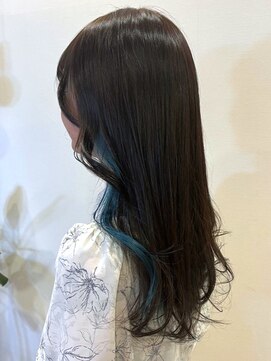 アンド アノン(and anon) インナーカラー ブルーブラック インナーカラー 大人ガーリー