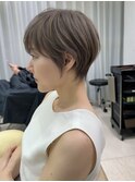 前髪あり耳掛け丸みくびれ大人ショートボブ20代30代40代50代*