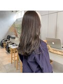 ブリーチなしダブルカラー!スモーキーなオリーブグレージュに!