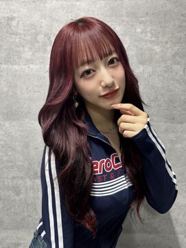 桜木心菜ちゃん/小顔レイヤーカット/チェリーブラウン/20代/30代