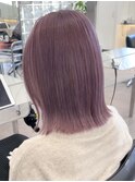渋谷ブリーチカラータッセルボブ顔周りレイヤー切りっぱなしボブ