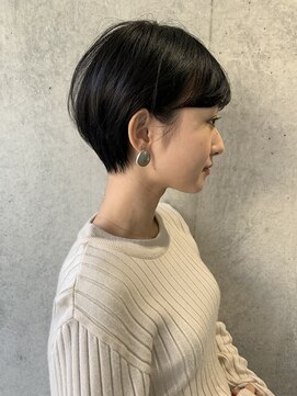 ロンド パルティール 大宮(Lond partir) 【石田勇士郎】黒髪毛先パーマ横顔美人ショート