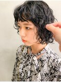 ボブウルフ、ウルフパーマ、ボブパーマ、オン眉バング