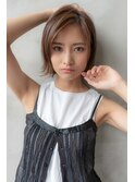 大人かわいい前髪セシルカットココアブラウンフリンジウェーブ