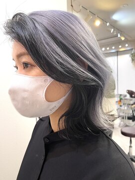 グーフィートーキョー 銀座(Goofy Tokyo) 逆インナーカラー/ホワイティーアッシュ/アッシュブラック