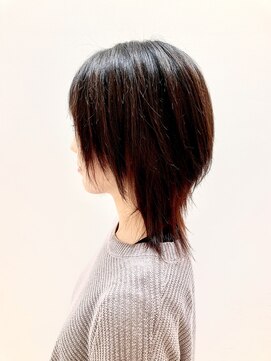 ヘアーライズ 池袋東口店(hair RISE) インナカラーレッド髪質改善ストレートウルフショート