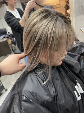 ラフ(LAFF) #バレイヤージュ#グレージュカラー#ボブウルフ#ココアベージュ