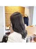【ブリーチなし】透明感アッシュグレー