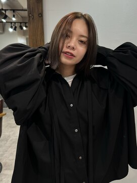 ネイヴィル オモテサンドウ(navile omotesando) 切りっぱなしボブのこっくりブラウン【髪質改善】