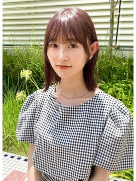 ニコフクオカヘアーメイク(NIKO Fukuoka Hair Make) ぱっつんボブ×ピンクベージュ
